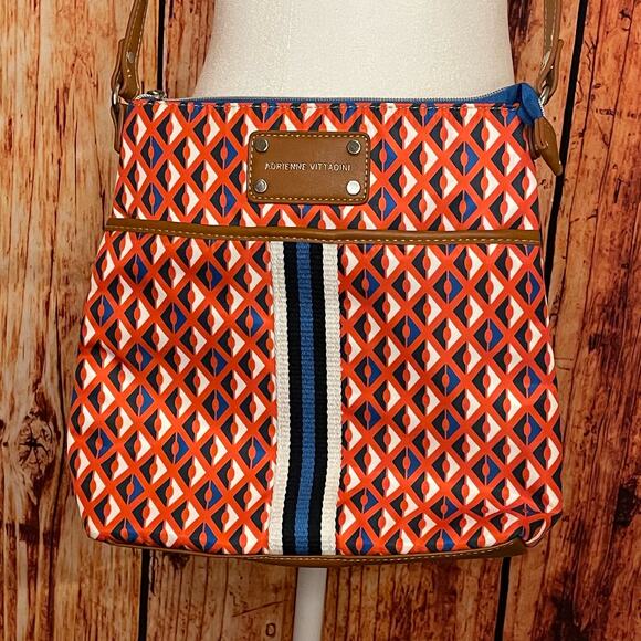 Adrienne Vittadini Handbags - SALE!! Adrienne Vittadini crossbody bag geometric leather trim red white blue